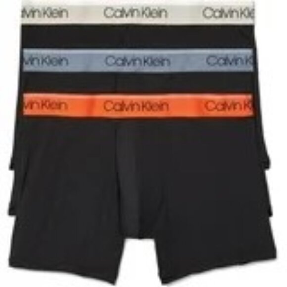 NEW Calvin Klein 3 Pack Microfiber Stretch Boxer Brief (Orange  Beige Gray) - XL - Picture 1 of 6